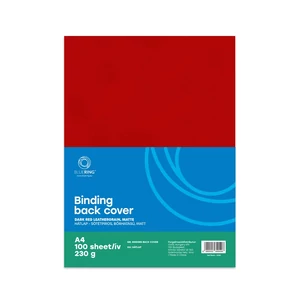 Hátlap, A4, 230 g. bőrhatású 100 db/csomag, Bluering® sötétpiros