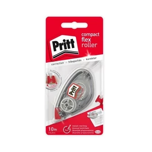Pritt Compact Flex hibajavító roller 4,2 mm x 10 m fehér szalaggal, rugalmas és tiszta javításhoz irodai, iskolai használatrag