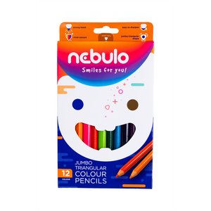 Színes ceruza készlet, háromszög vastag, Nebulo 12 klf. szín