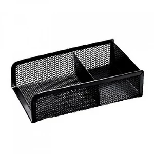 Fekete Bluering fémhálós kockatömb és gemkapocs tartó