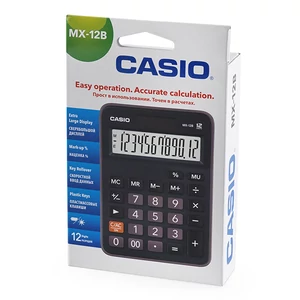 Számológép asztali 12 digit döntött kijelző Casio MX12B fekete