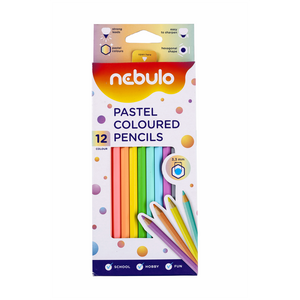 Színes ceruza készlet, hatszögletú Nebulo pasztell, 12 klf. szín 