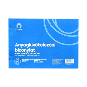 Készletkivételezési bizonylat A5, 25x4lapos 8 tételes B.12-114 Bluering®