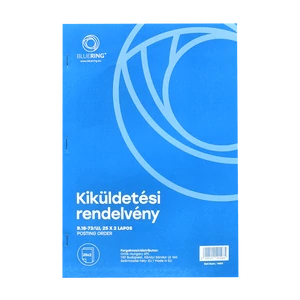 Kiküldetési rendelvény a hivatali, üzleti utazás költségtérítéshez A4, álló 25x2lapos B.18-73/UJ Bluering®