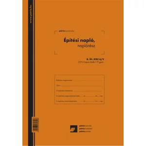 Építési napló B.ÉTI.820/V – 25×3 lapos kivitel, +9 db 3 lapos garnitúra, Bluering