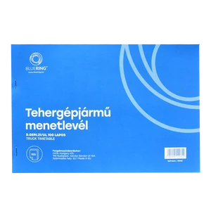 Bluering tehergépjármű menetlevél, A4, 100 lap – D.GEPJ.21/UJ mezőkiosztással, flottadokumentációhoz