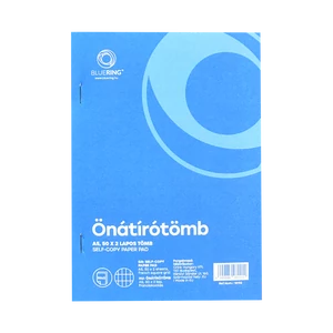 Bluering® A5-ös önátírótömb 50x2 lapos, franciakockás elrendezéssel, precíz kézi adminisztrációhoz és bizonylatok készítéséhez
