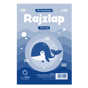 Rajzlap A4, félfamentes fóliázva Bálnás Bluering® 10 ív/csomag,