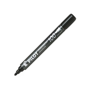 Raktári jelölésekhez fekete permanent marker – Pilot 100 1 mm kerek hegy, jól olvasható feliratokhoz