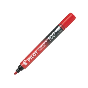 Pilot 100 piros alkoholos (permanent) marker, 1 mm vonalvastagság, kerek hegy – tartós jelölés irodai és raktári feliratozáshoz