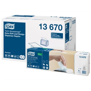 Szalvéta adagolóba 500 lap/csomag 8 csomag/karton fehér levélmintás Extra Soft Xpressnap® Tork_13670
