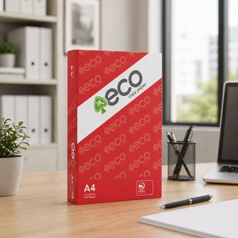 Másolópapír A4 IK ECO COPY irodai asztalon