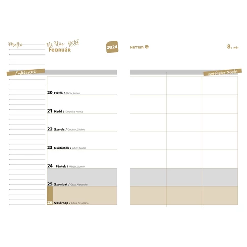 Hallgatói zsebkönyv A5, 145mmx205mm, fehér lapokkal face 2026/2027 Realsystem