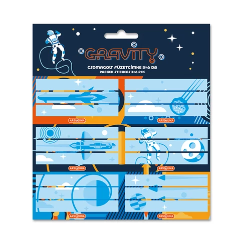 Füzetcímke (3*6 db) Ars Una GRAVITY