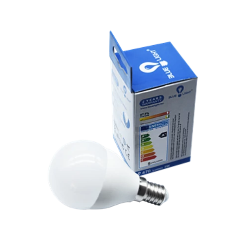 Led 5W E14 gömb 470lm 2700k Blue Light
