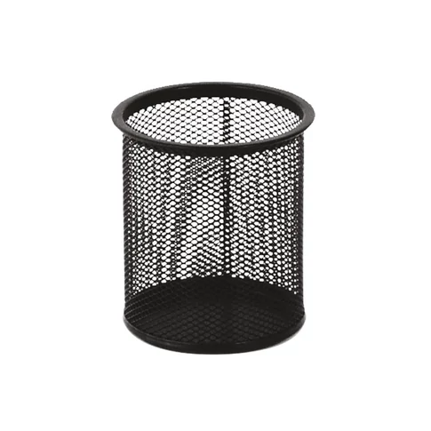 Íróasztalra tollak, ceruzák és filcek egy helyre rendezéséhez – Fornax fekete fémhálós írószertartó