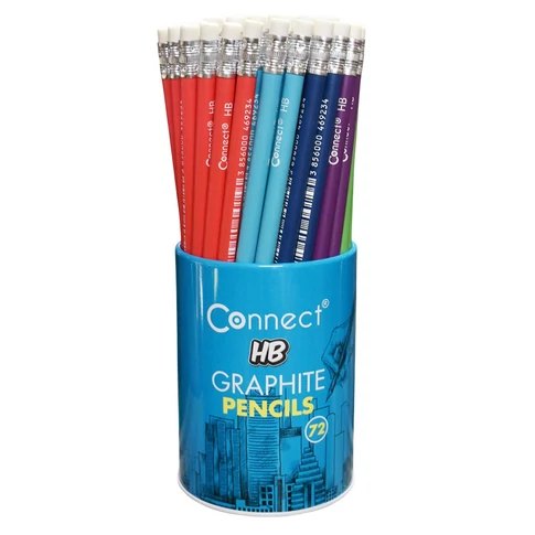Connect HB grafitceruza radírral színes testű kivitelben 72 db/csomag