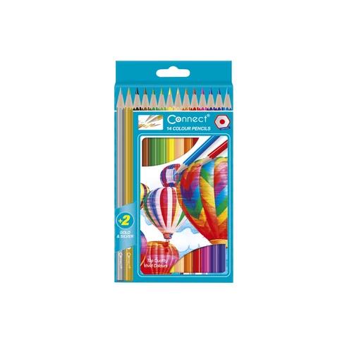 Színes ceruza készlet, hatszögletű Connect 14 klf. szín 