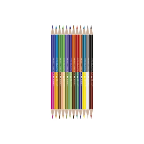 Színes ceruza készlet, kétvégű duocolor 12/24 szín Connect 24 klf. szín