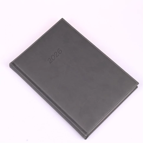 Határidőnapló Bolero B/5, napi krémszínű lapokkal szürke Realsystem 2026.