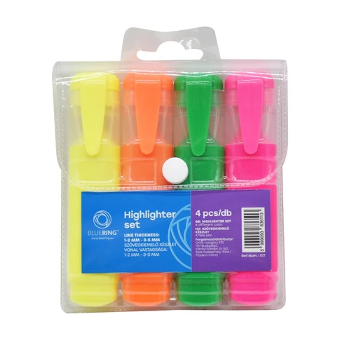 Lapos testű szövegkiemelő klippel ellátott kupakkal