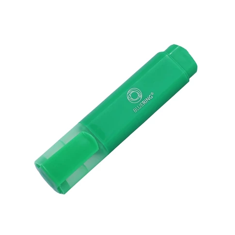 Bluering zöld lapos testű szövegkiemelő filc mindennapi iskolai és irodai jegyzeteléshez