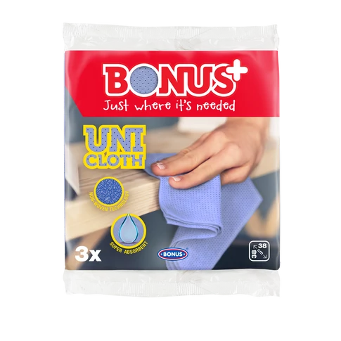 Törlőkendő kevertszálas 3 db/csomag Uni Bonus_B179
