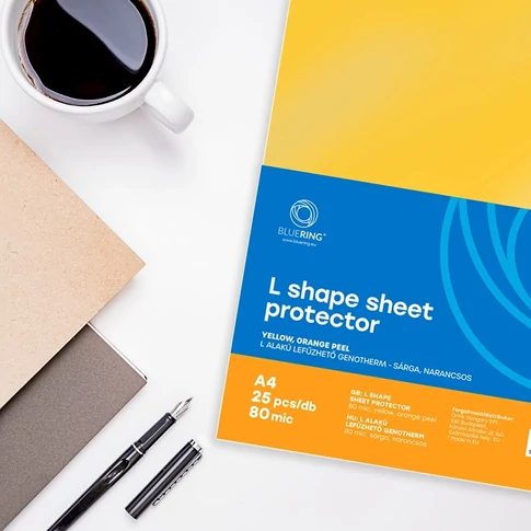 Bluering® A4 L genotherm 80µm – sárga tasak 25 db, iratok csúsztatásos tárolásához