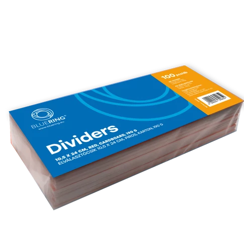 Elválasztócsík karton 190gr. 10,5x24 cm piros 100 db