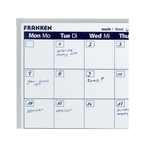 Franken ValueLine havi tervezőtábla 90x60 cm, mágneses és szárazon törölhető felület