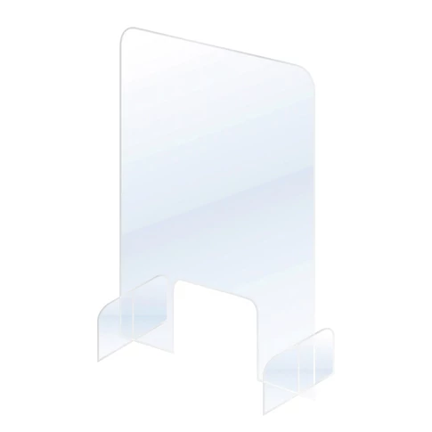 Franken átlátszó asztali védőfal, 49,5 × 84,5 cm – stabil talpakkal, recepcióhoz és pénztárhoz
