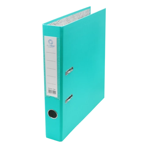Bluering Smart türkiz iratrendező, A4 méretű, 5 cm gerincvastagsággal, lapraszerelt kivitelben, emelőkaros mechanikával