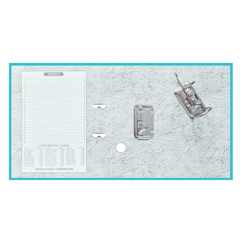 Bluering Smart türkiz iratrendező, A4 méretű, 5 cm gerincvastagsággal, lapraszerelt kivitelben, emelőkaros mechanikával