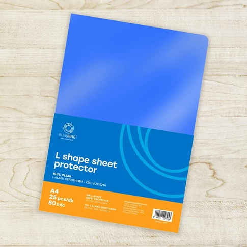 A4 L genotherm Bluering® – 80 µm kék műanyag irattartó tasak, 25 db, iratok védelméhez