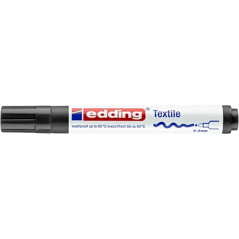 Textilfilc 2-3mm, kerek Edding 4500 fekete