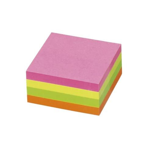 Info Notes 5658-39 öntapadó jegyzettömb 50×50 mm méretben, 4×60 lapos élénk mix csomagban sárga, zöld, rózsa és narancs színű lapokkal irodai és otthoni jegyzeteléshez