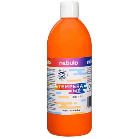 Tempera festék 500 ml narancssárga – Nebulo – kézműves foglalkozásokhoz és dekorációs munkákhoz