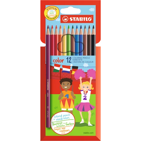 Színes ceruza készlet, Stabilo 1912/77-11, 12 klf. szín