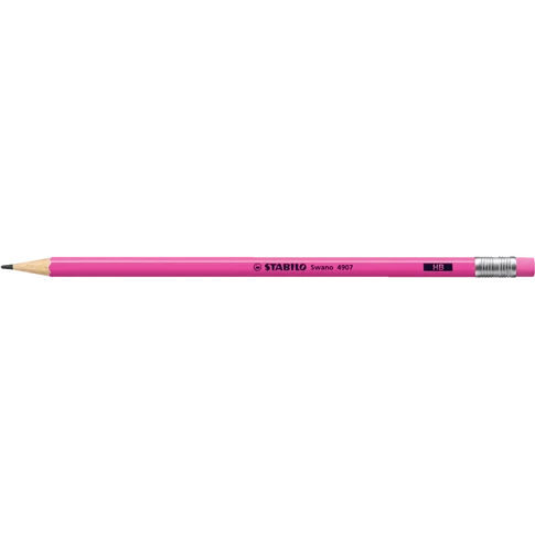 Stabilo Swano HB radíros grafitceruza feltűnő neon pink testtel, kényelmes mindennapi íráshoz, rajzoláshoz és hibajavításhoz