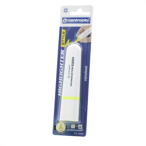 Centropen 6252 neon sárga szövegkiemelő, vágott hegyű, 1-4,6 mm vonalvastagság, minden papírtípusra — kisebb és nagyobb kijelölésekhez egyaránt