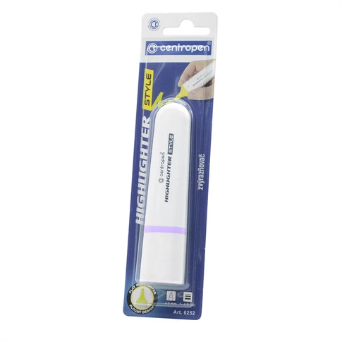 Centropen 6252 pasztell lila szövegkiemelő – 1–4,6 mm vágott hegyű, vízbázisú tinta, diszkrét árnyalat hosszú távú tanuláshoz és irodai munkához; elegáns, szemkímélő megoldás precíz kiemeléshez
