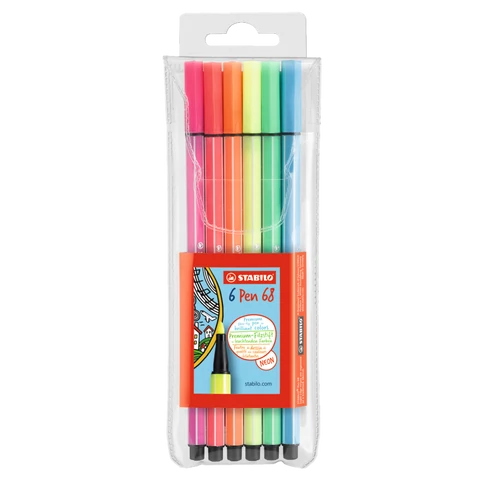 Rostirón, filctoll készlet, 1mm, M Stabilo PEN metallic 6806/8-32 6 db-os klt.