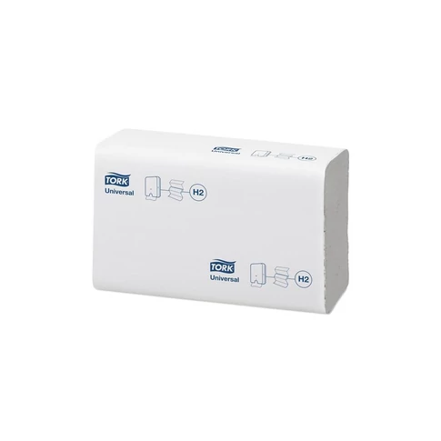 Tork Xpress Multifold H2 fehér 2 rétegű interfold kéztörlő 237 lapos csomagban, 20 csomag/karton kiszerelésben közületi mosdókhoz és irodai használatra