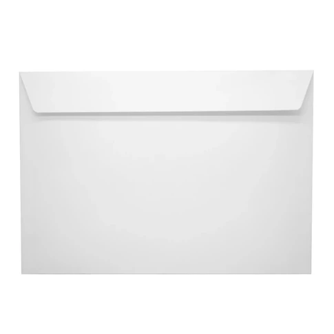 LC4 méretű, 229×324 mm-es fehér Bluering boríték szilikonos zárással és bélésnyomott belsővel, A4-es dokumentumokhoz