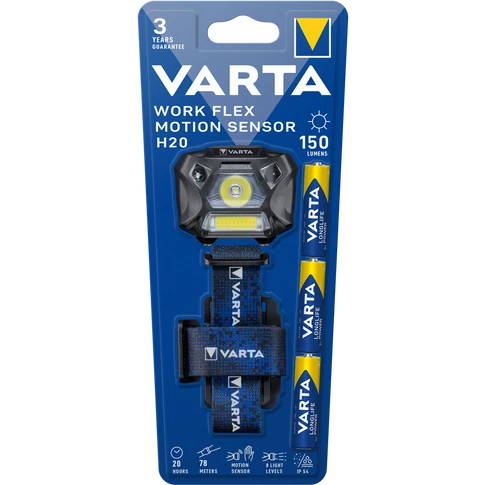 Fejlámpa H20 work flex motion sensor Varta