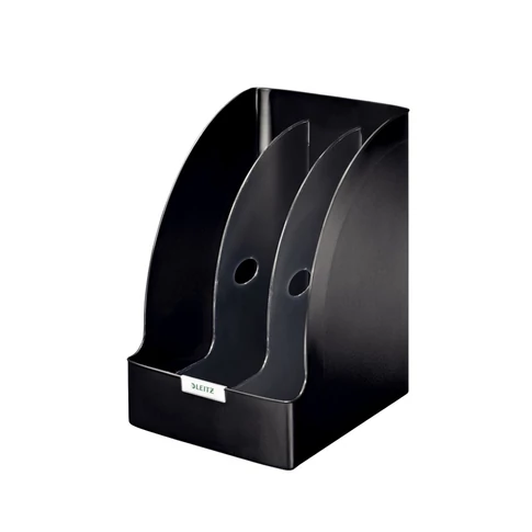 Leitz Plus Jumbo iratpapucs 205 mm, fekete műanyag, elválasztókkal