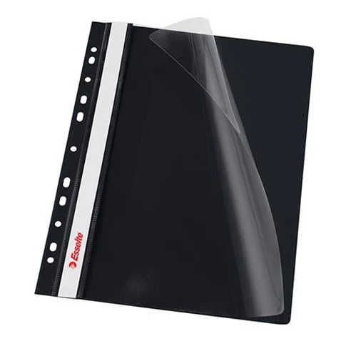 Fekete, lefűzhető gyorsfűző A4, PP 10 db/csomag, Esselte Vivida
