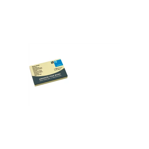 Sárga öntapadós jegyzettömb Info Notes – 100 lapos, 50×75 mm sticky notes, irodai és iskolai használatra
