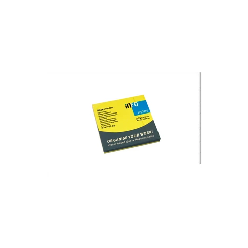 Jegyzettömb öntapadó, 75x75mm, 80lap, Info Notes brilliant sárga