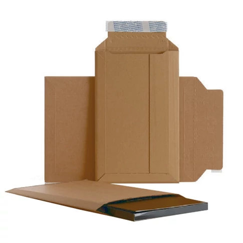 Kartontasak A5+ hullámkarton csomagküldő tasak perforált nyitócsíkkal 190x272 mm